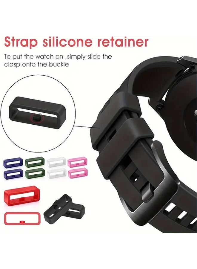 24mm Dark Green Silicone Watch Band Holder Strap Keeper Loops 10pcs Replacement - Image 3